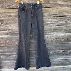 Elizabeth and James High Rise Black Flare Jeans